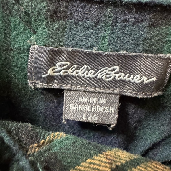 Eddie Bauer Green and Black Flannel Shirt Size Large - Picture 2 of 6